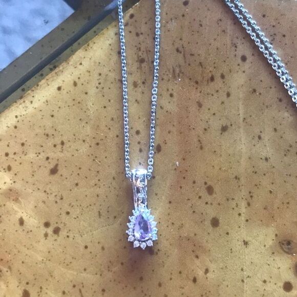 Natural Purple Spinel Sterling Silver Necklace - Picture 1 of 6